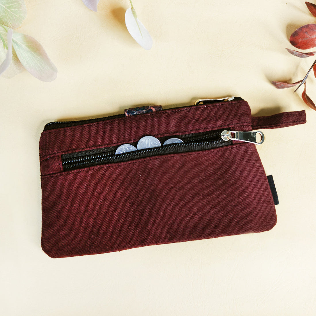 Long Plain Wallet Combo - Maroon/Grey