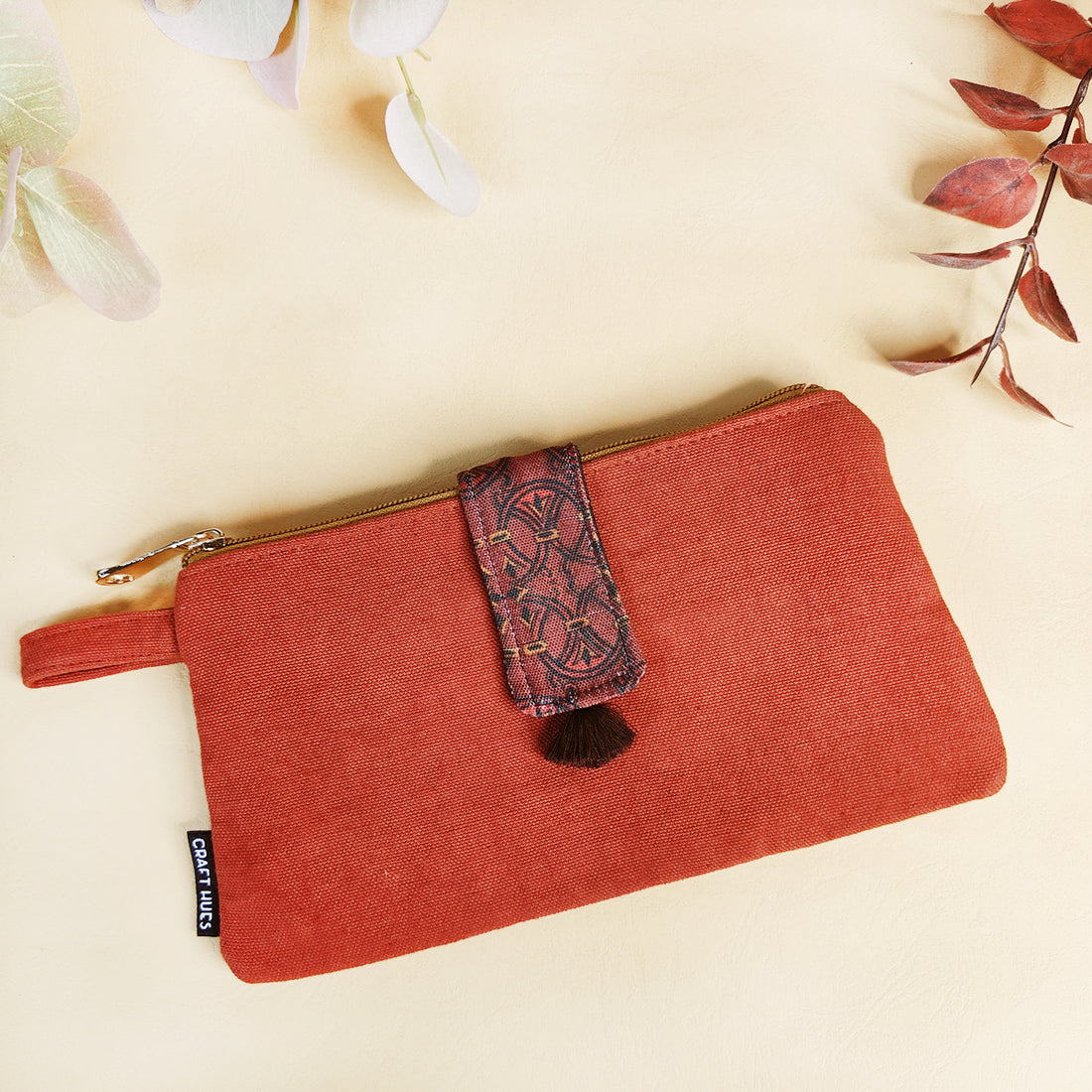 Long Plain Wallet Combo - Maroon/Rust Orange
