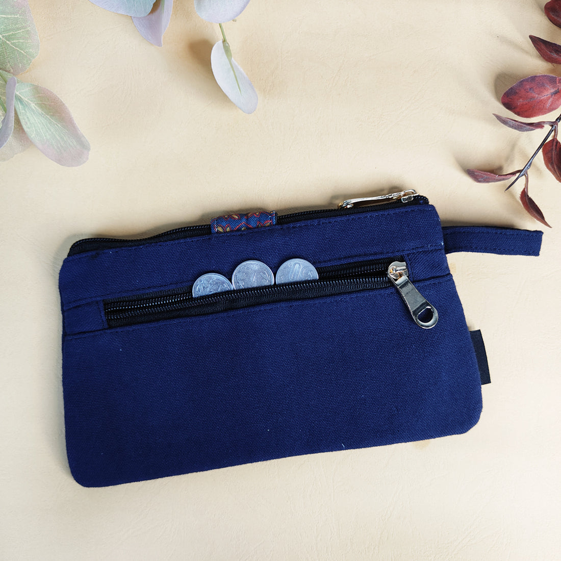 Long Plain Wallet - Navy Blue