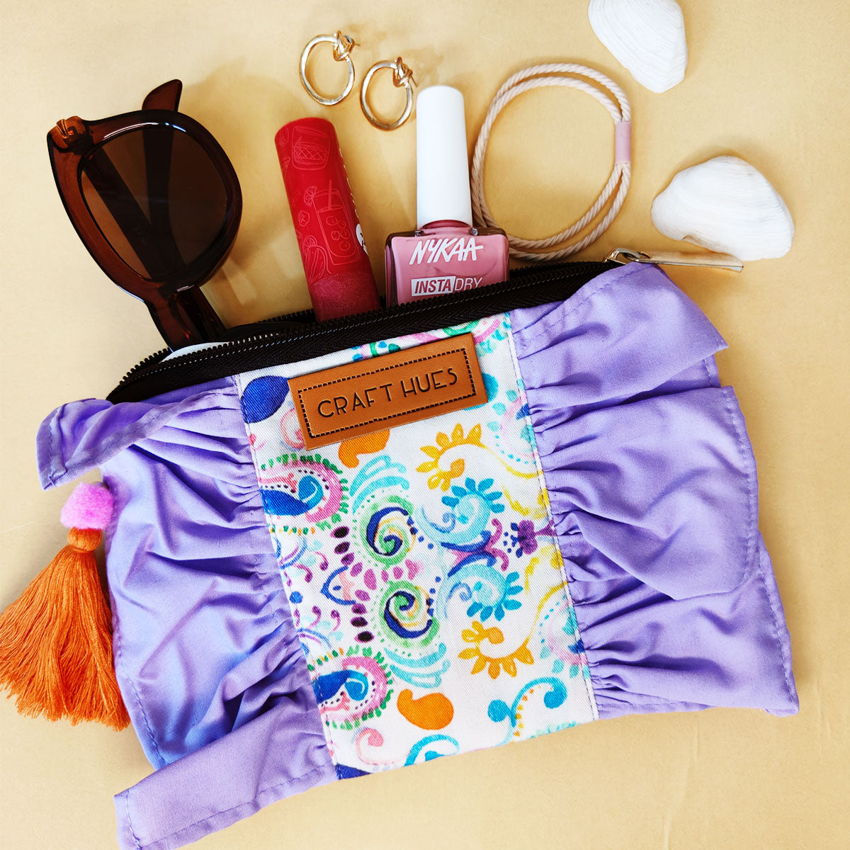 Purple Paisley Pouch Bag