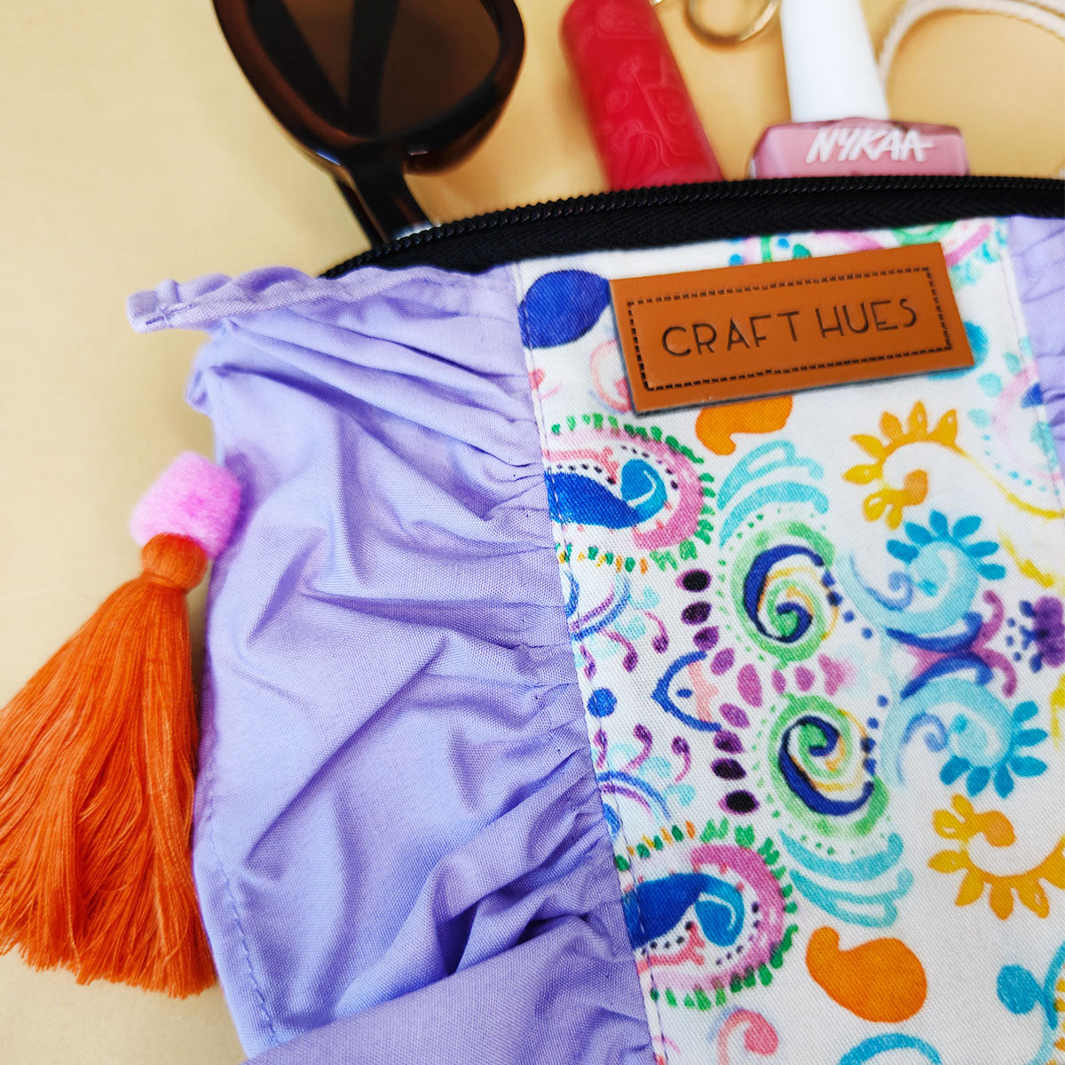 Purple Paisley Pouch Bag