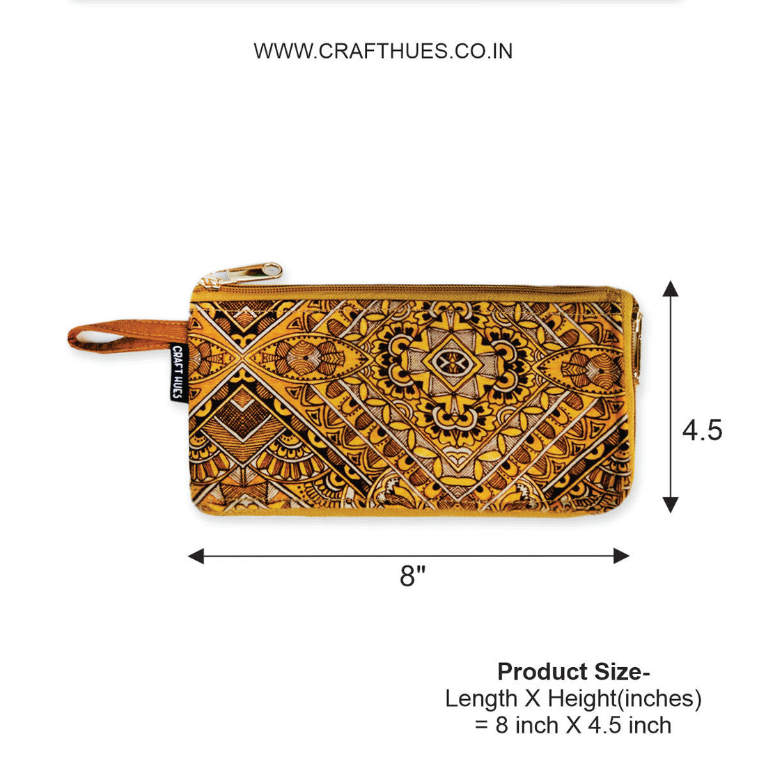 Dual-Zip Mustard Rangoli Madhubani