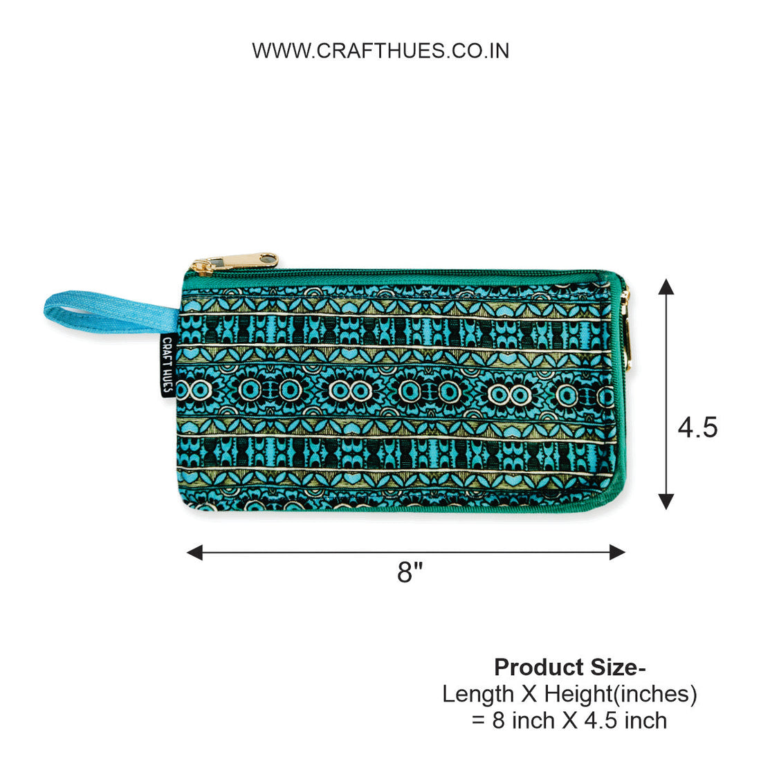 Dual-Zip Teal Madhubani Garden