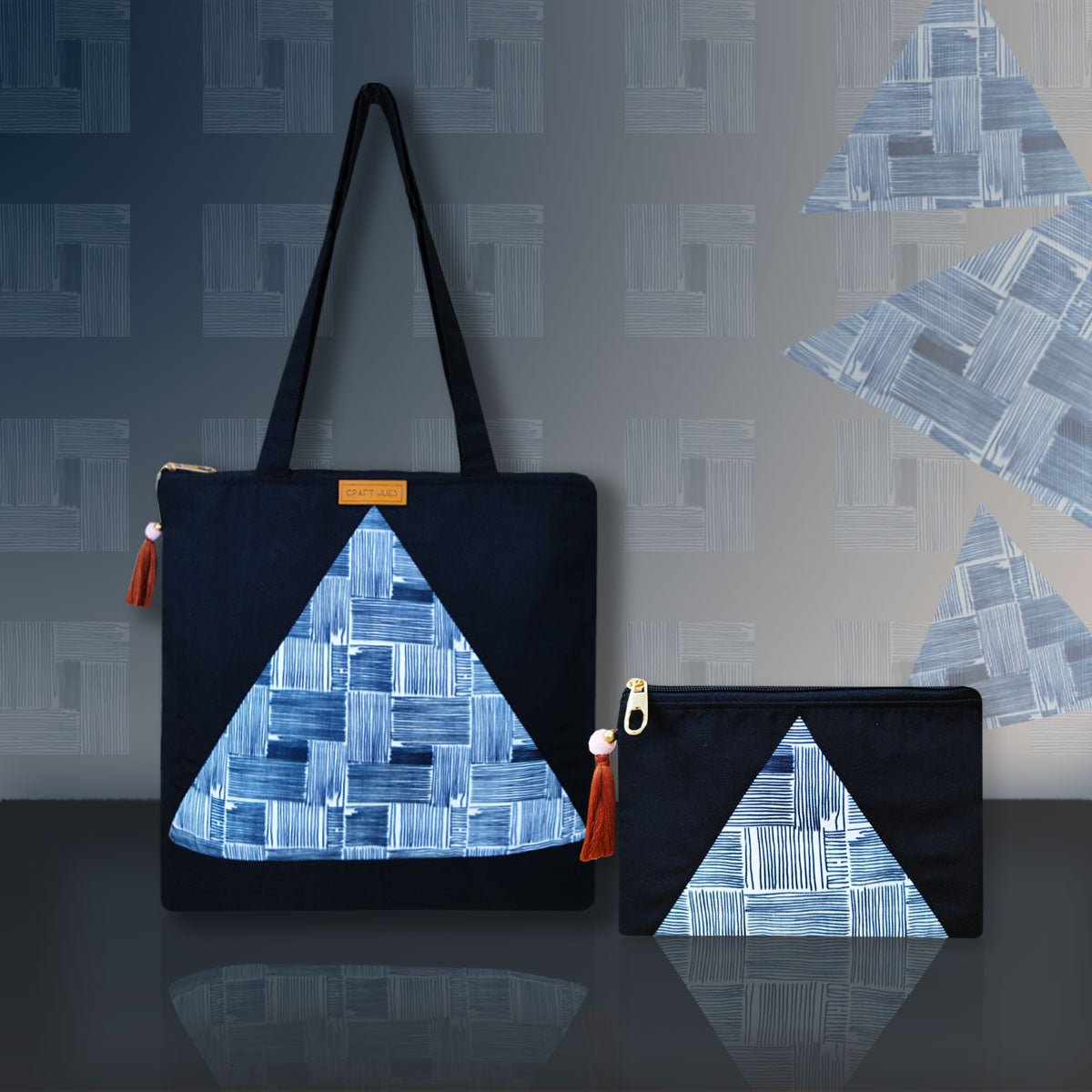 Scribble Canvas Tote/Pouch Combo