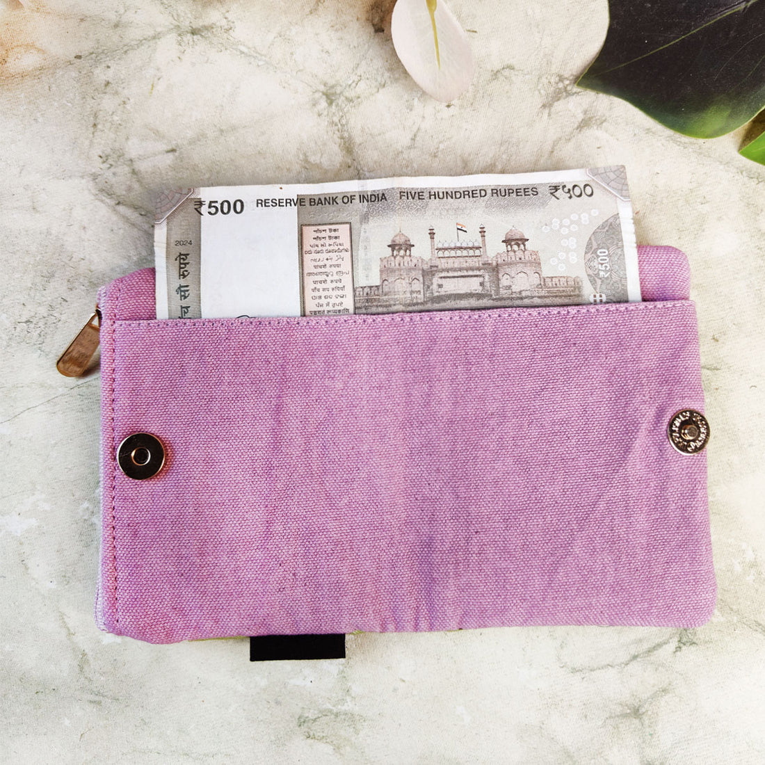 TWIN MINI WALLET-GREEN-PINK TILE