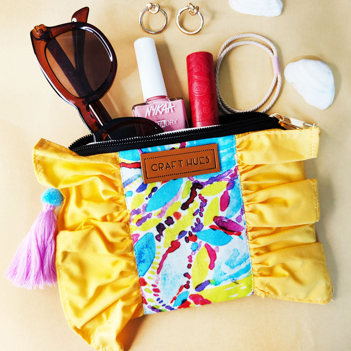Brown Ikkat Pouch Bag Combo