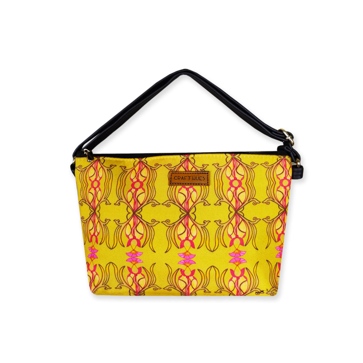 Yellow Mughal Baguette with Pouch