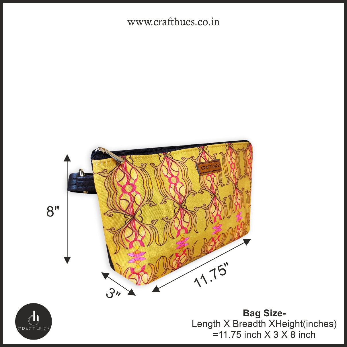 Yellow Mughal Baguette with Pouch