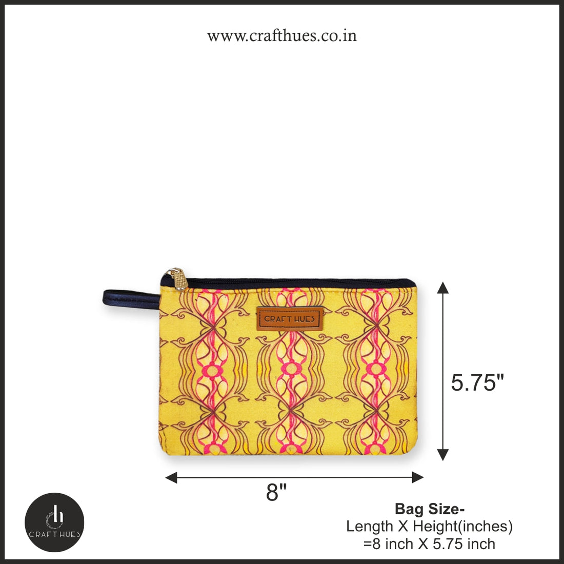 Yellow Mughal Baguette with Pouch