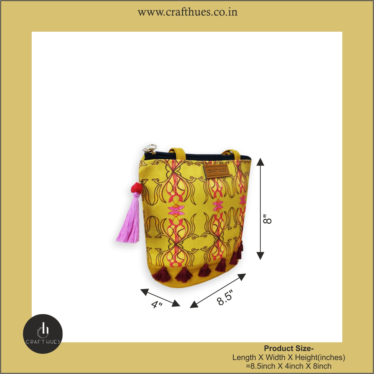 Yellow Mughal Bucket Bag