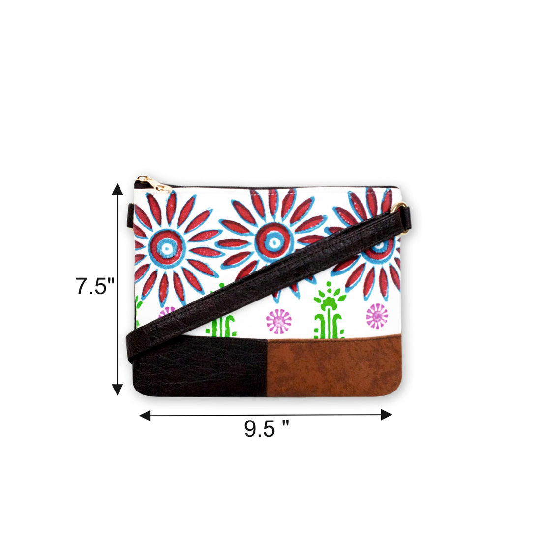 Sunflower Block Printed Sling Bag