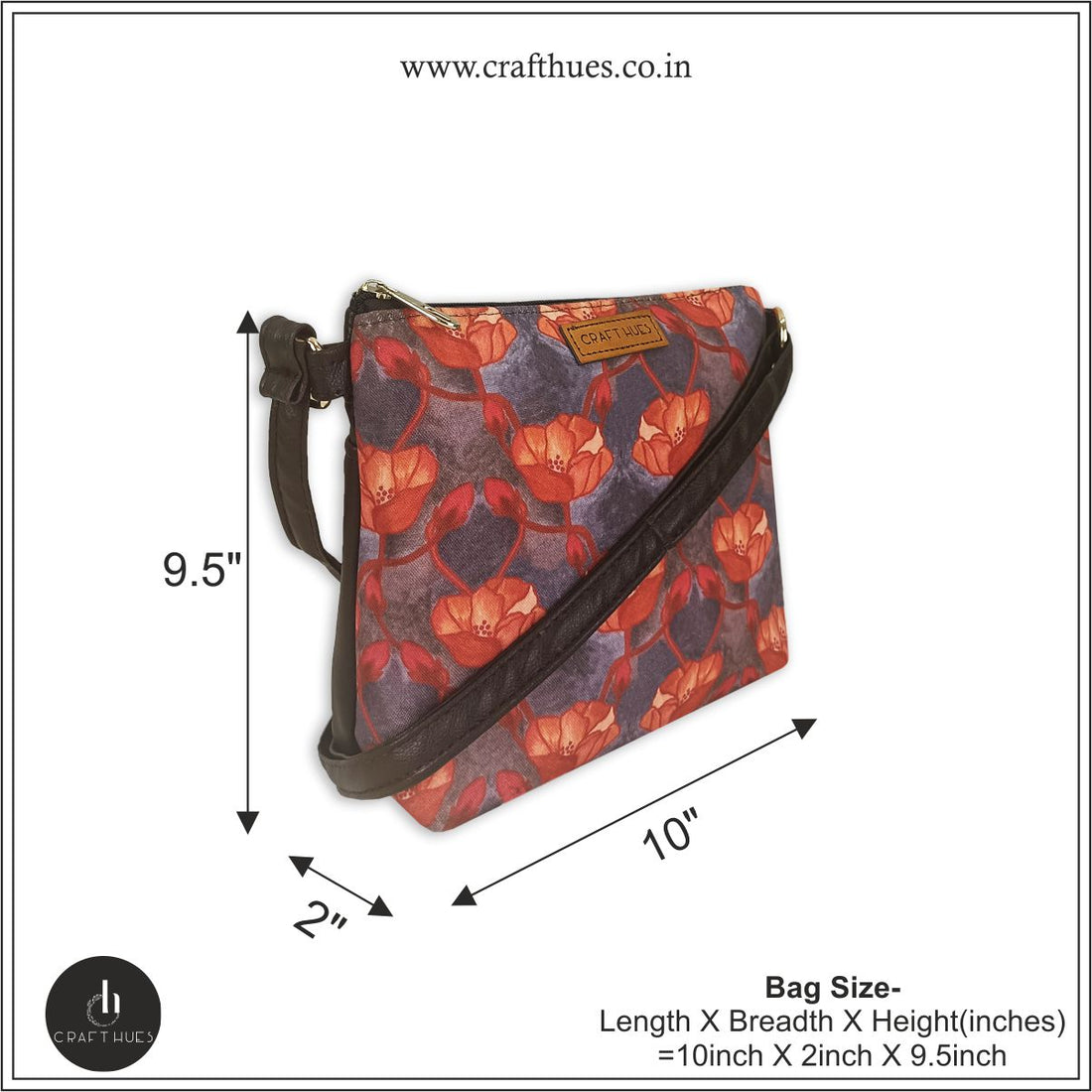 Orange Flower Nouveau Sling Bag