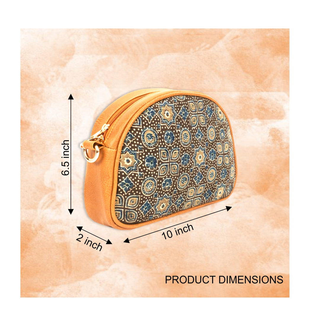 Ajrakh Block printed Box Sling Bag