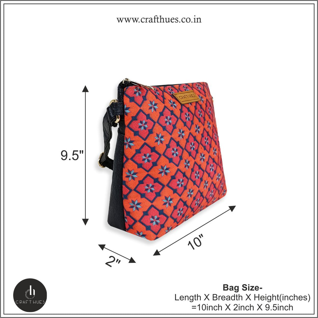 Peach Kites Tiles Sling Bag