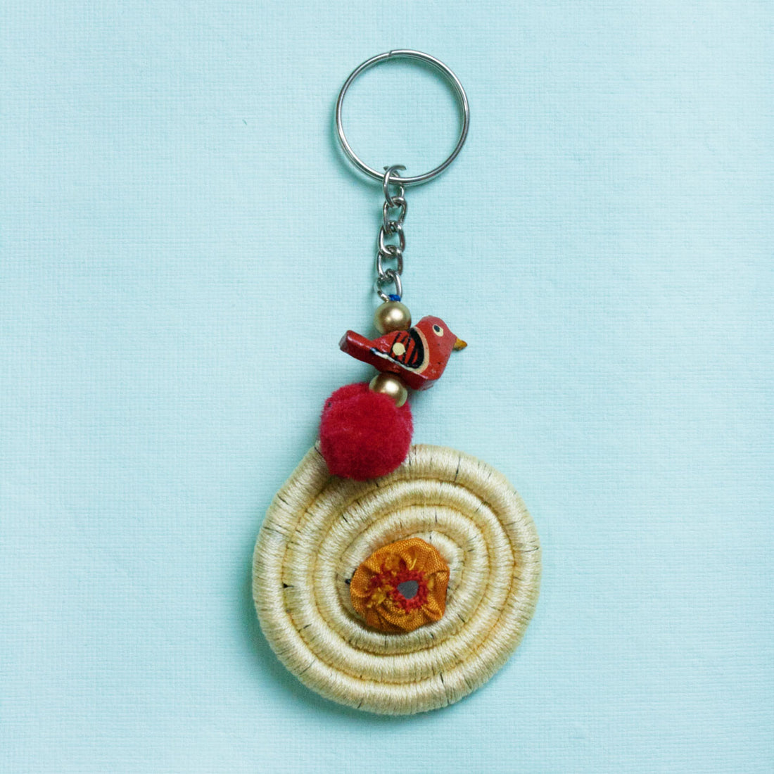 Off-white Spiral Key ring/Bag Charm