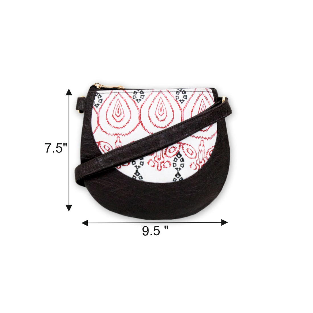 Ikkat Leaf Block Printed Sling Bag