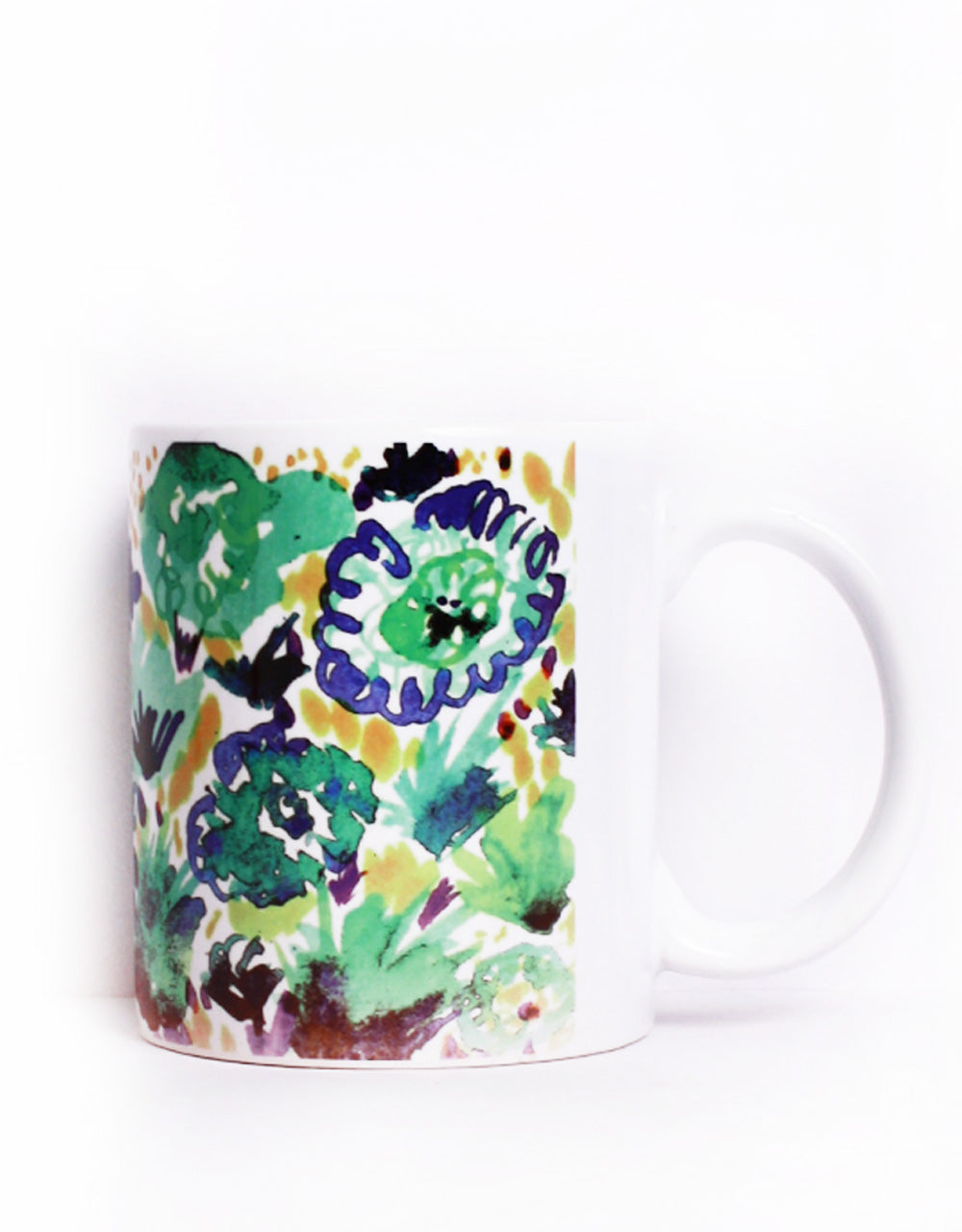Green Flowers Coffee Mug