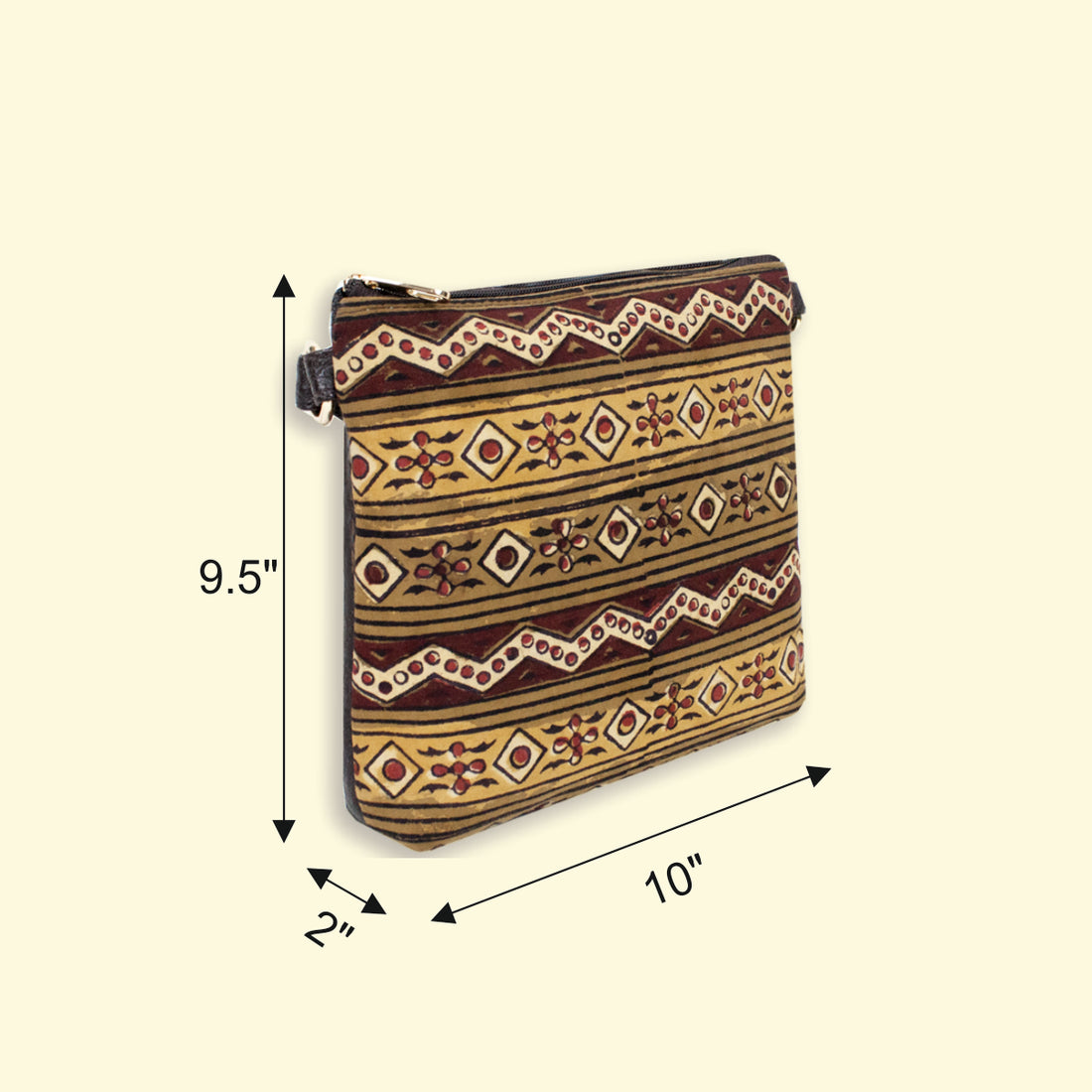 Block-Printed Aztec Sling Bag
