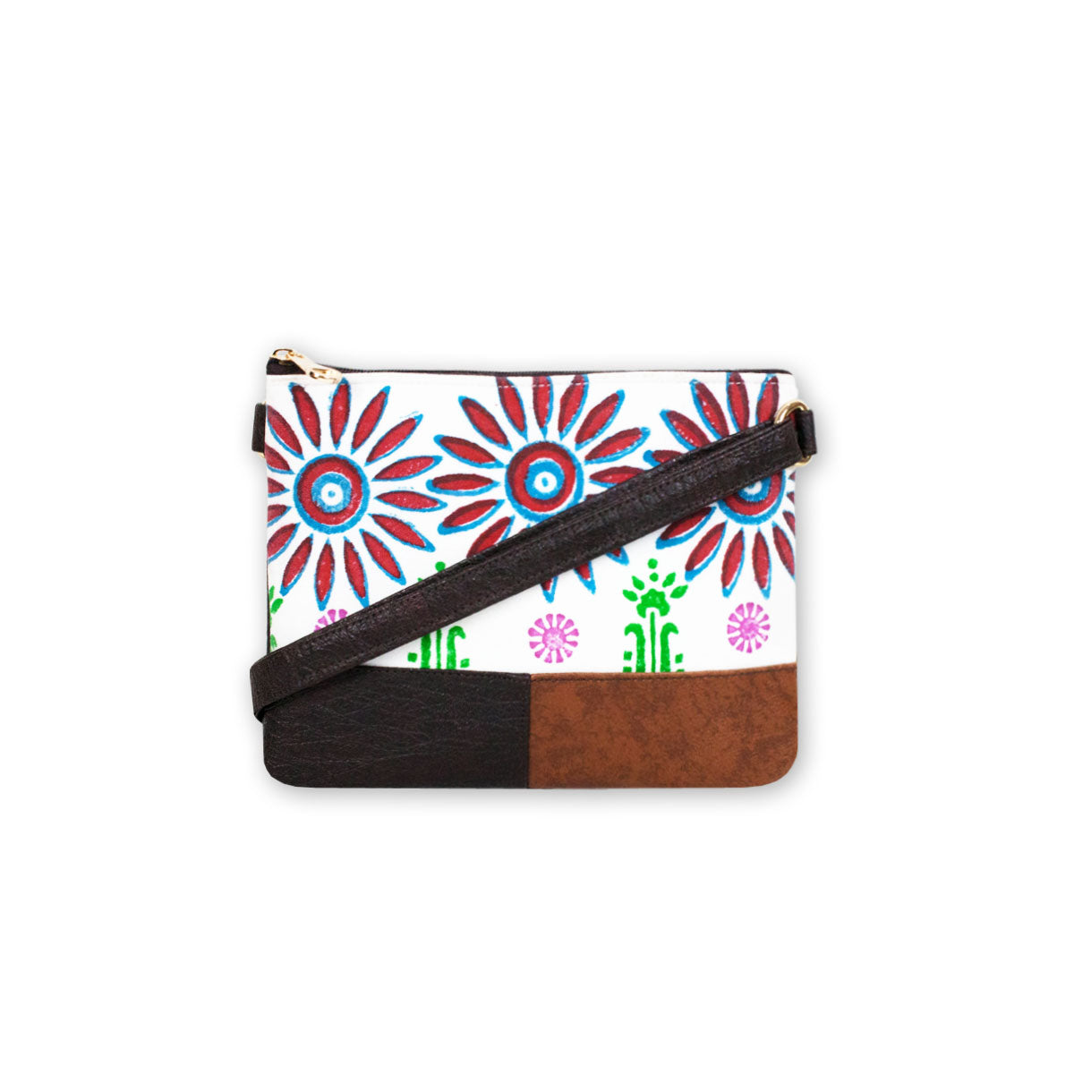 Sunflower Block Printed Sling Bag