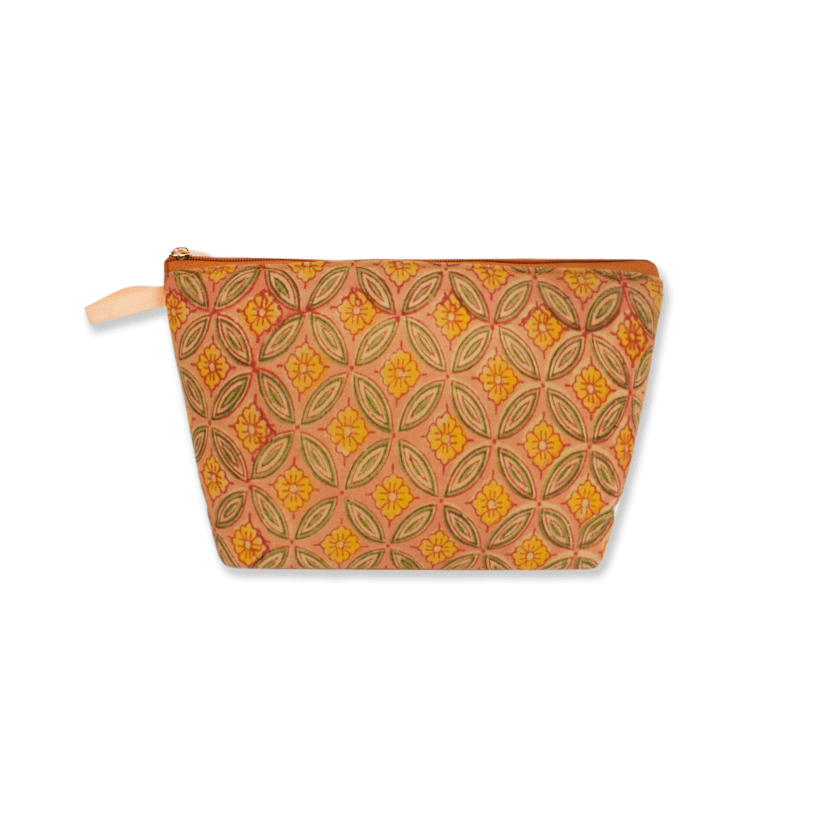 Four Petal Block Printed Pouch