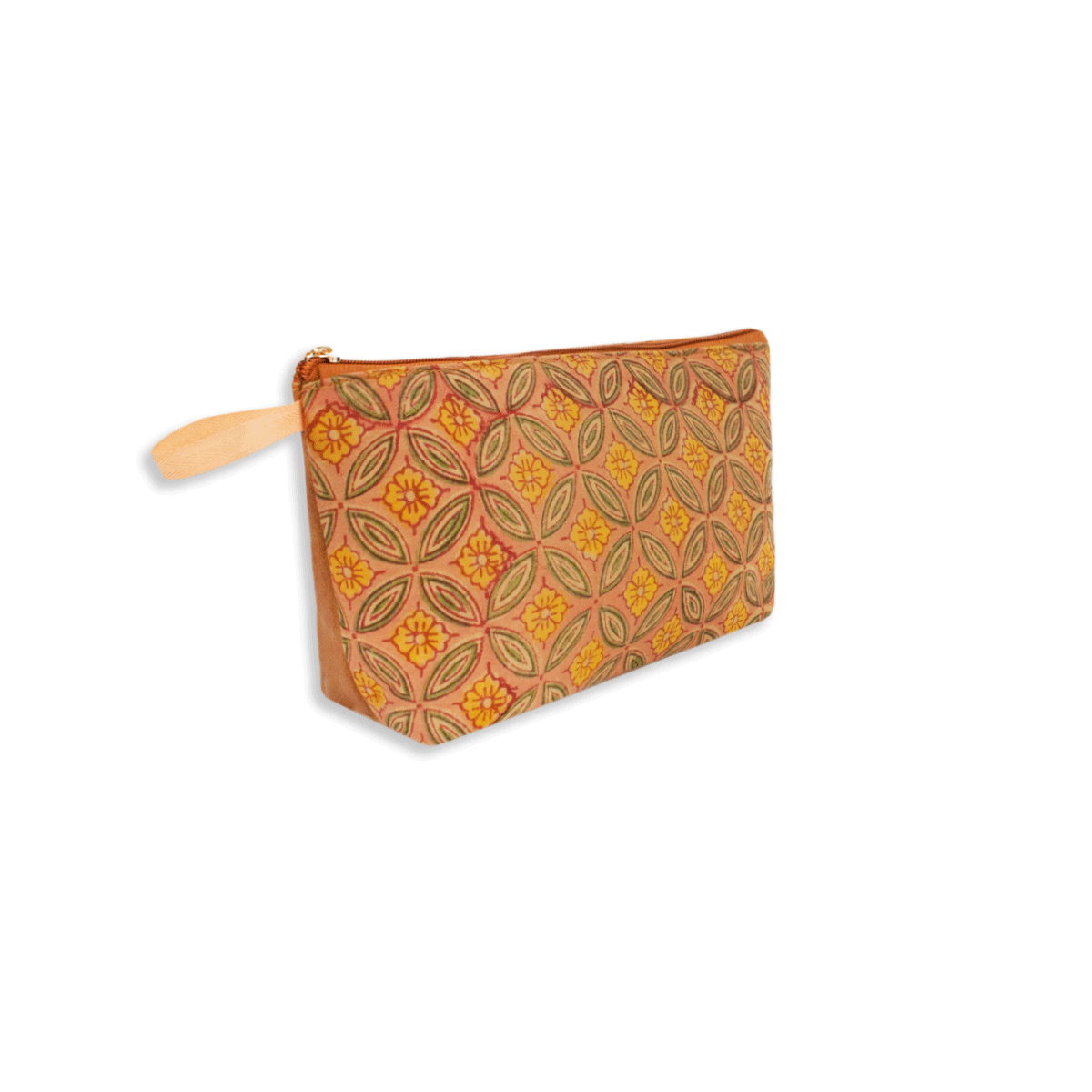 Four Petal Block Printed Pouch