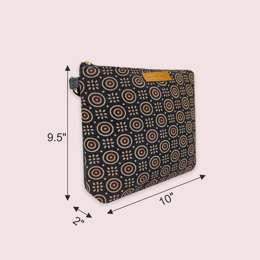 Block-Printed Golden Circle Sling Bag
