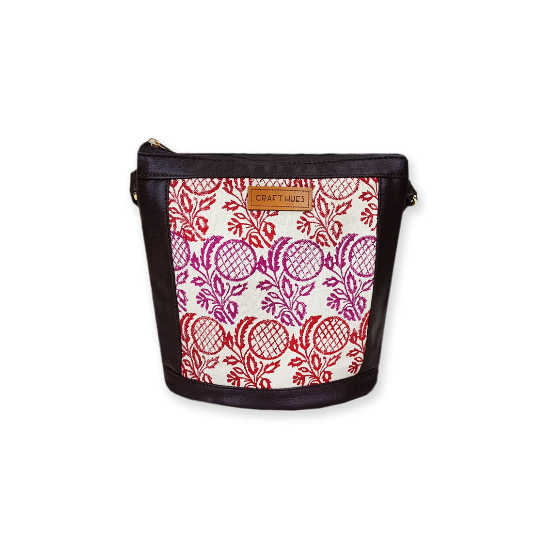Anaar Block-Printed Bucket Sling Bag