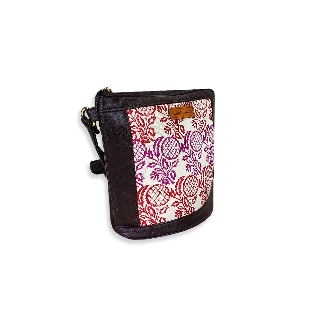 Anaar Block-Printed Bucket Sling Bag