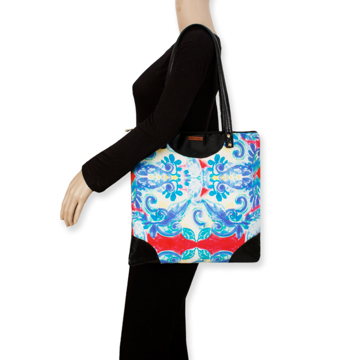 Blue Paisley Printed Tote Bag