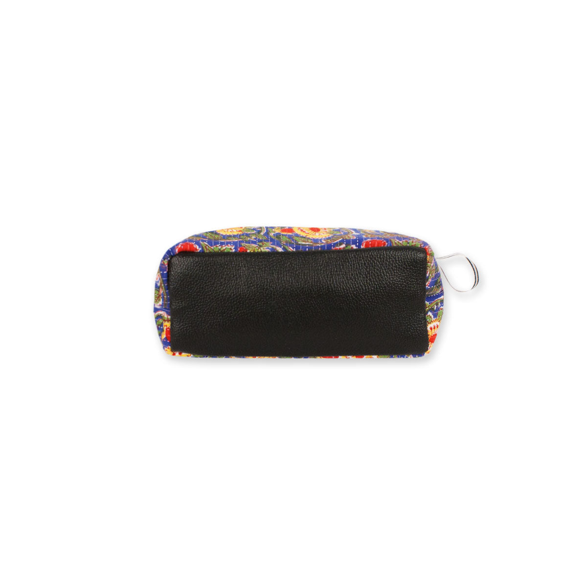 Blue Red Floral Block Printed Pouch