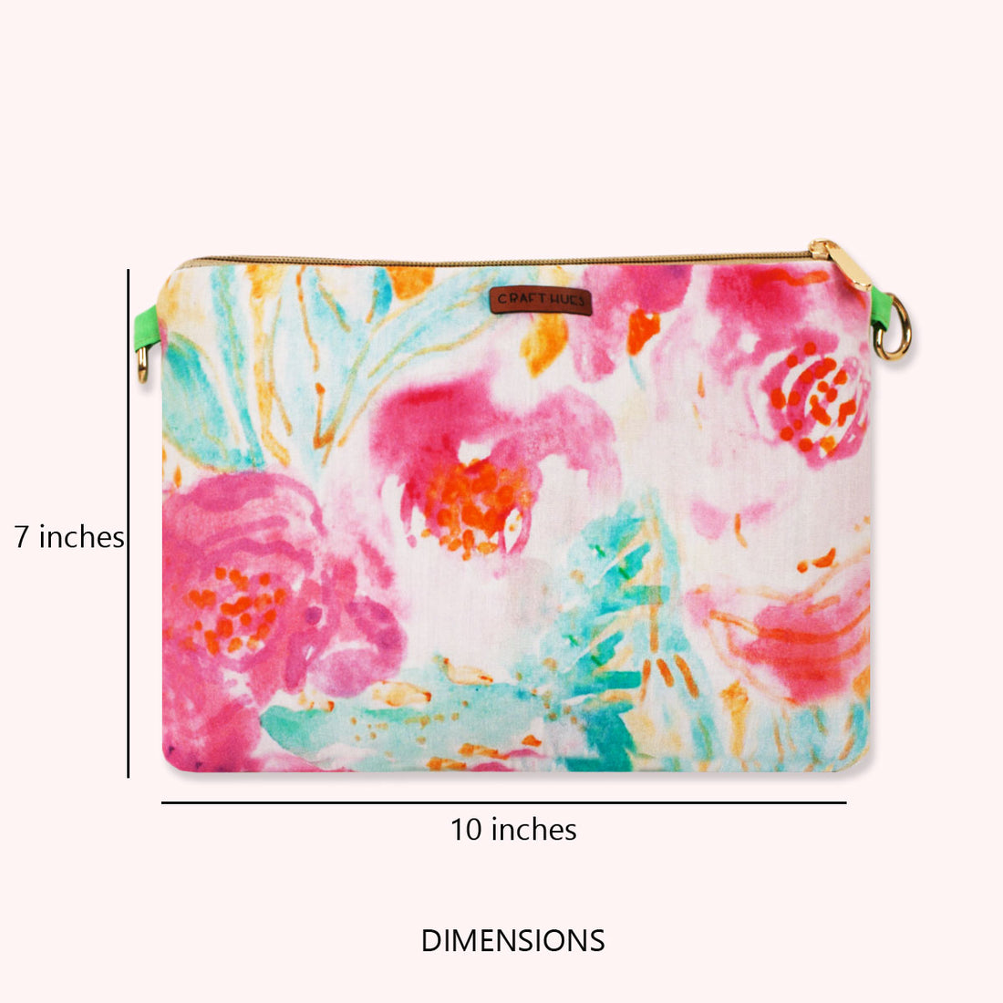 Craft hues Pink Rose Sling Bag