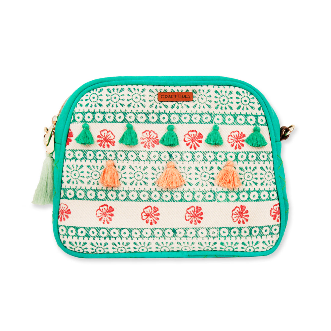 Green Stripes Canvas Sling Bag