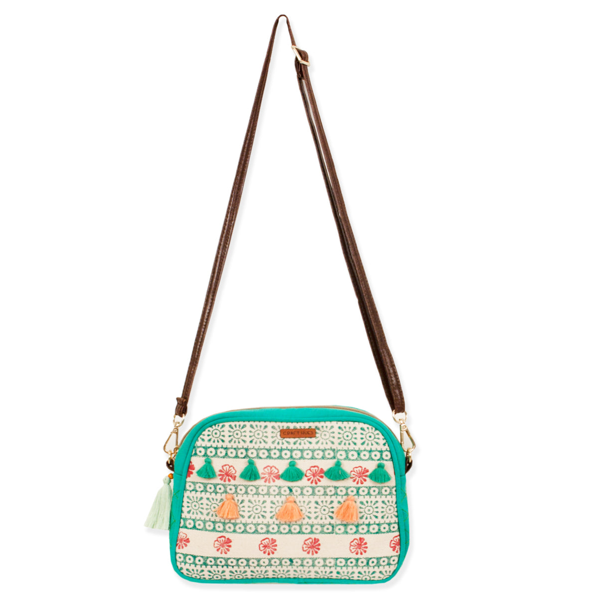 Green Stripes Canvas Sling Bag