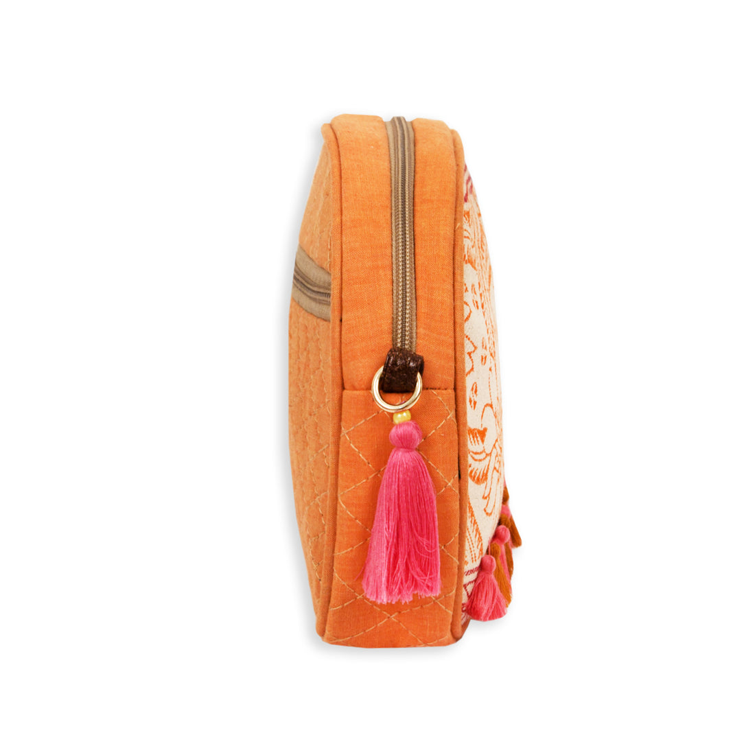 Orange Flowers Canvas Sling Bag