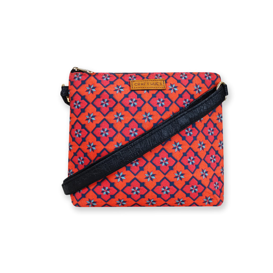 Peach Kites Tiles Sling Bag