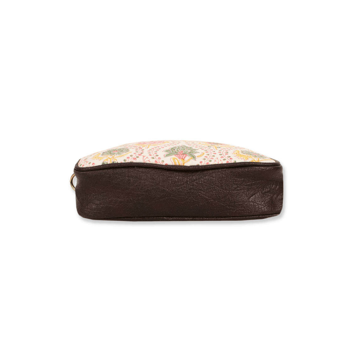 Yellow Peach Floral Block printed Box Sling Bag