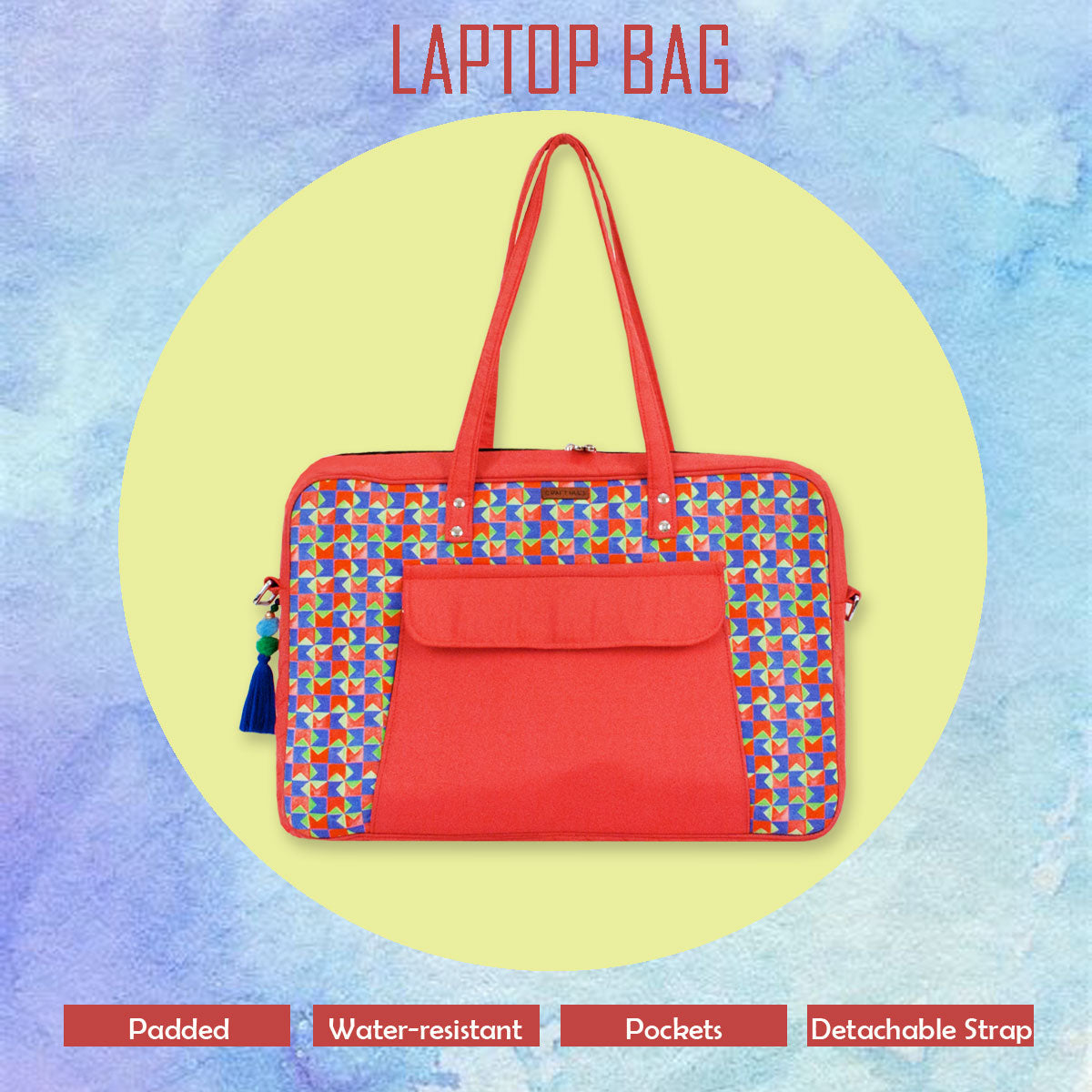 Red Checks Laptop Bag