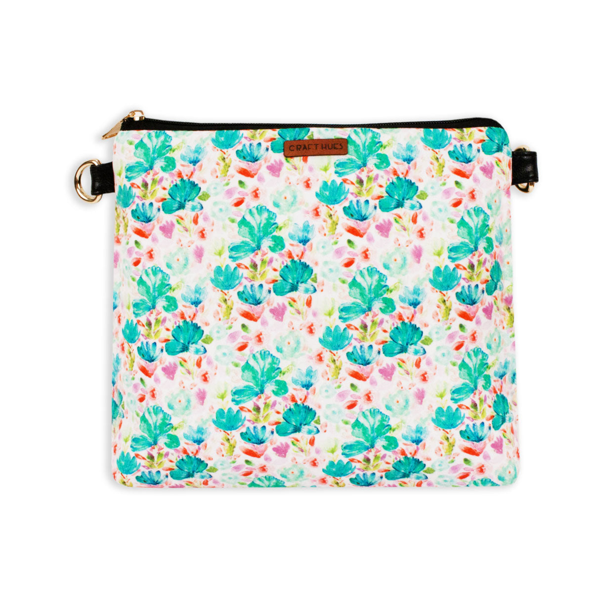 Aqua Flowers Sling Bag