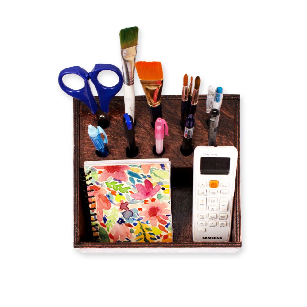 Wooden Table Organizer (Printed Coffee Brown)