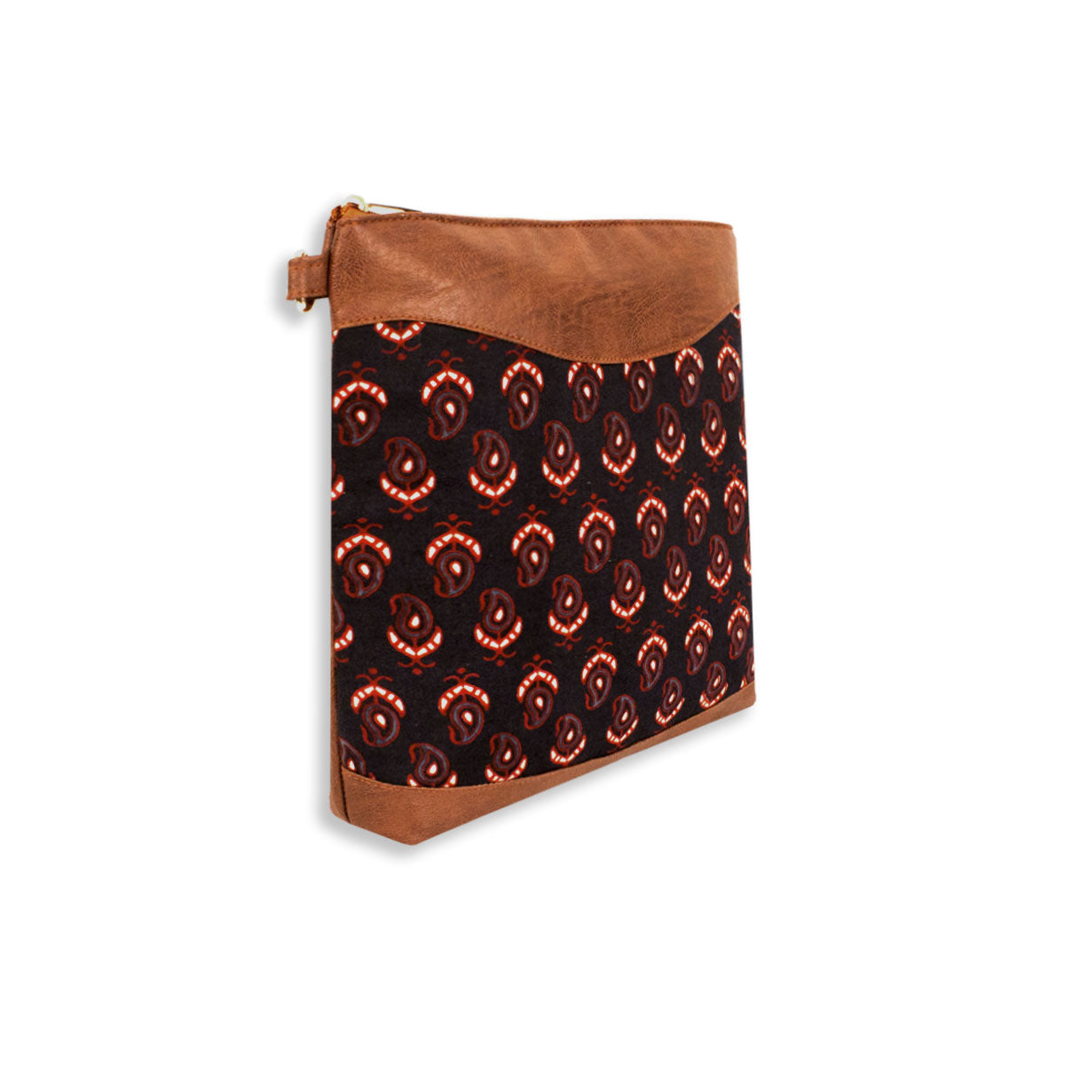 Black Buta Block Printed Messenger Bag