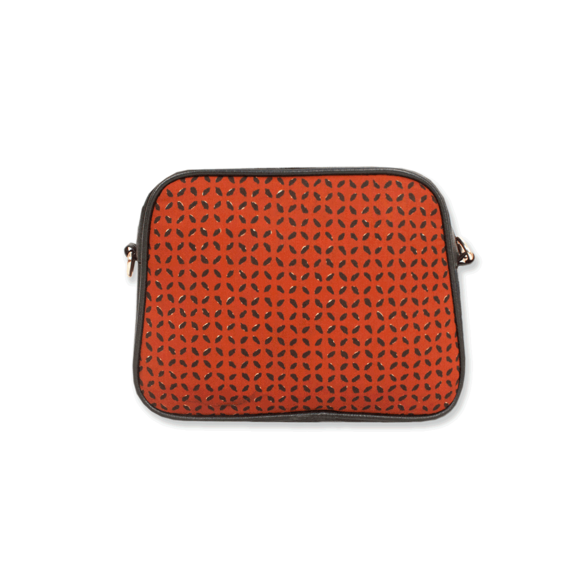 Black Petals Block printed Box Sling Bag
