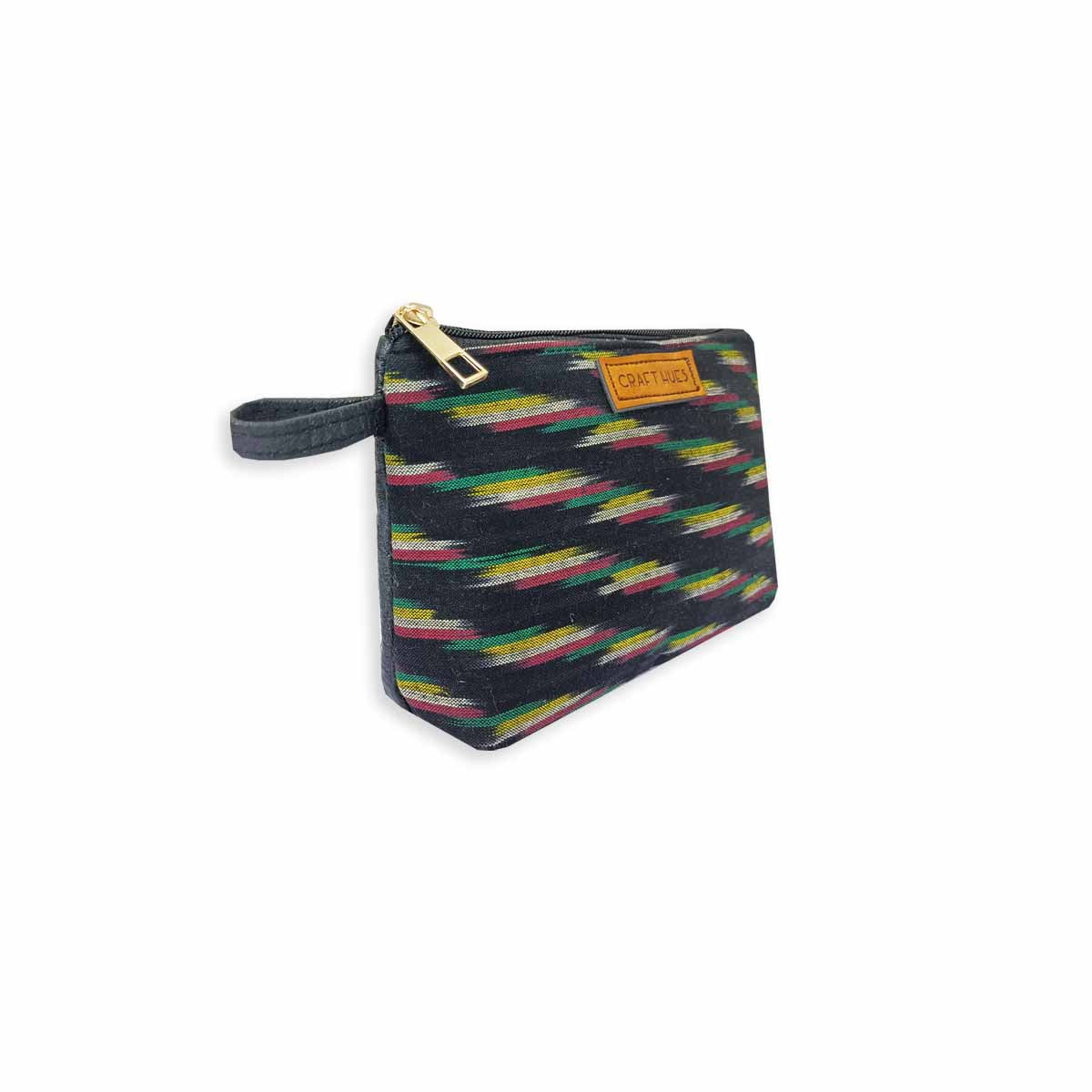 Black Road Ikkat Pouch Bag