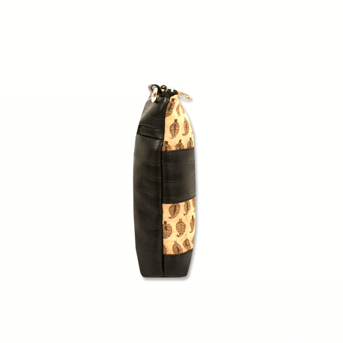 Brown Leaves Block Printed Sling Bag
