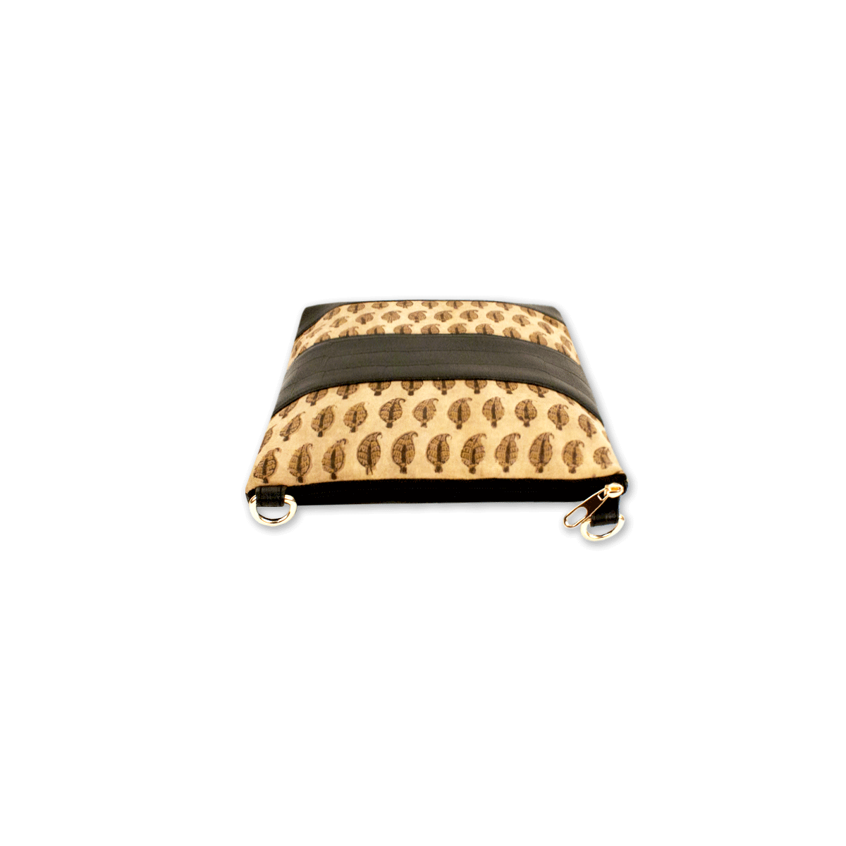 Brown Leaves Block Printed Sling Bag