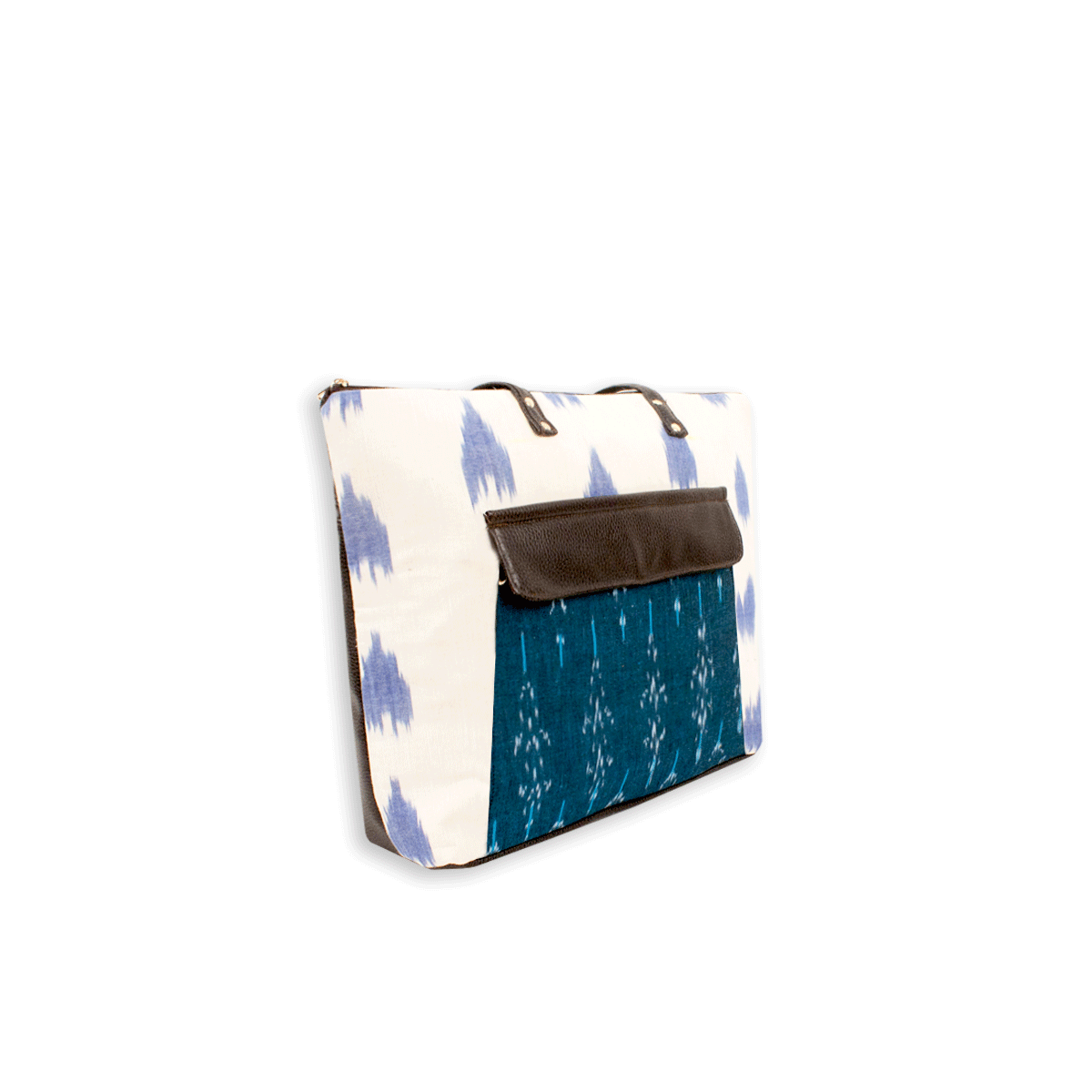 Pearl White Ikat Office Bag