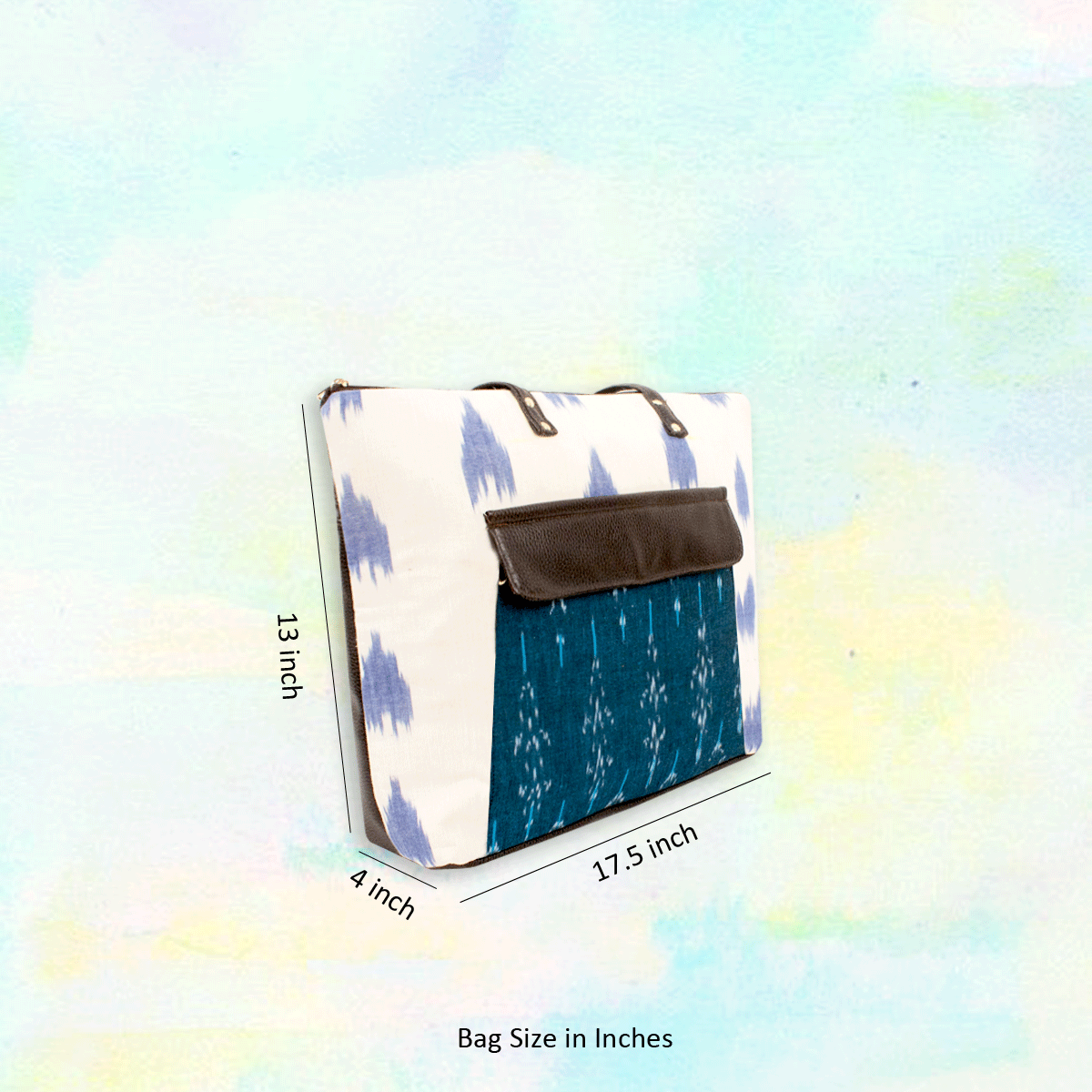 Pearl White Ikat Office Bag