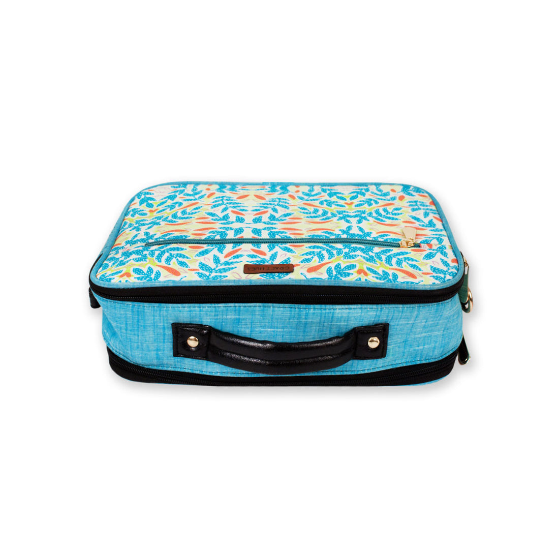 Blue Flowers Double Side Print Box Sling Bag