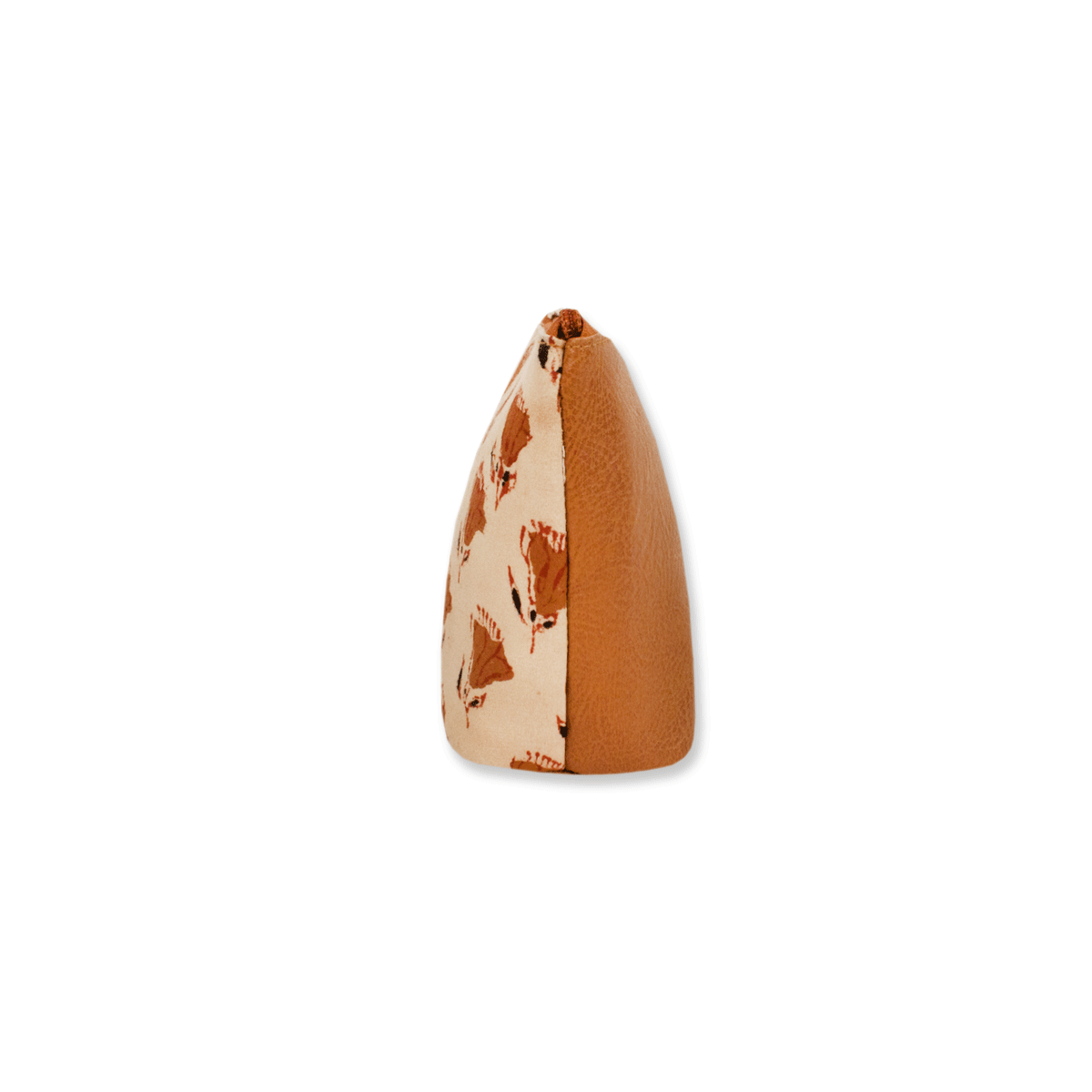 Brown Tulips Block Printed Pouch