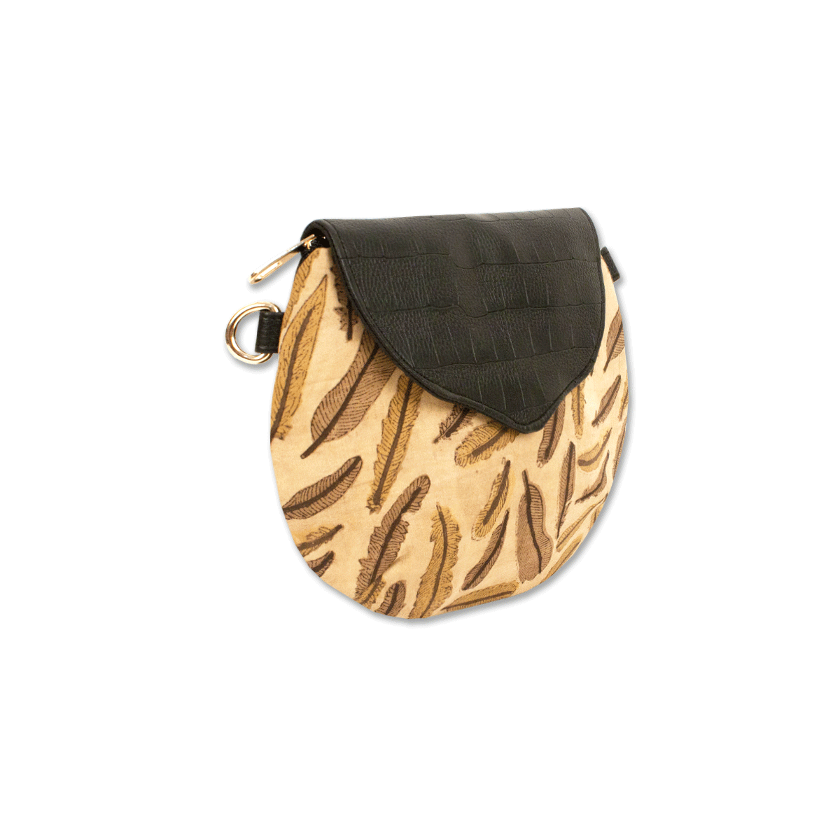 Feathers Block Printed Sling Bag