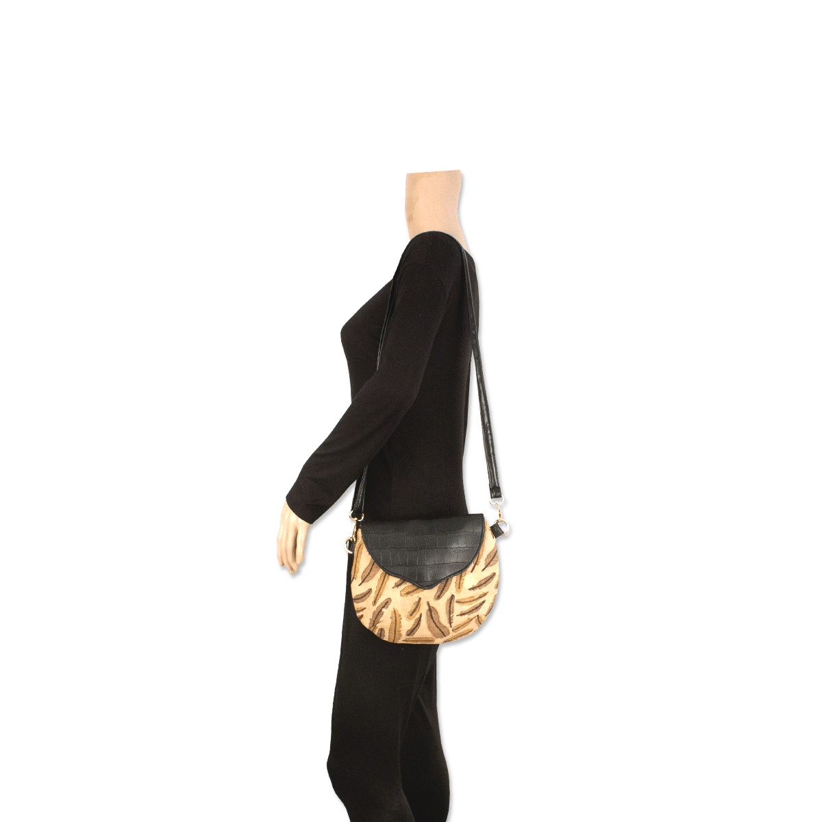 Feathers Block Printed Sling Bag